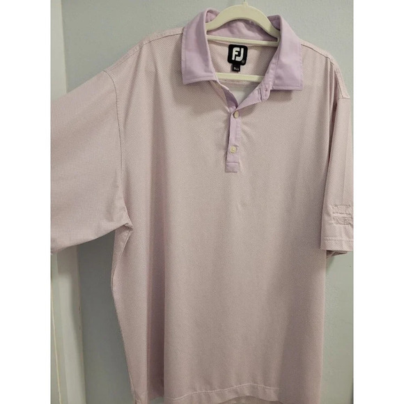 FootJoy FJ Mens Light Purple Sqaure Pattern Short Sleeve Polo Shirt Size XL - Picture 2 of 13